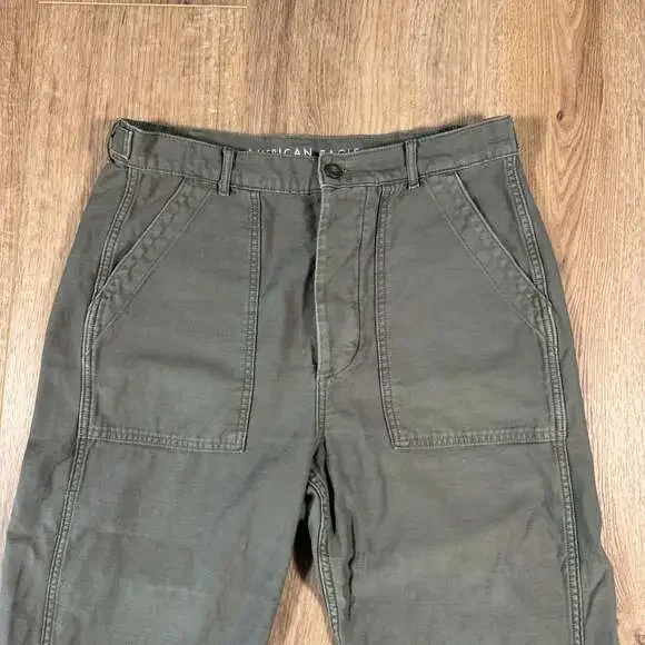American Eagle Green Fatigue Baker Utility Pants Size 12 - Picture 4 of 8